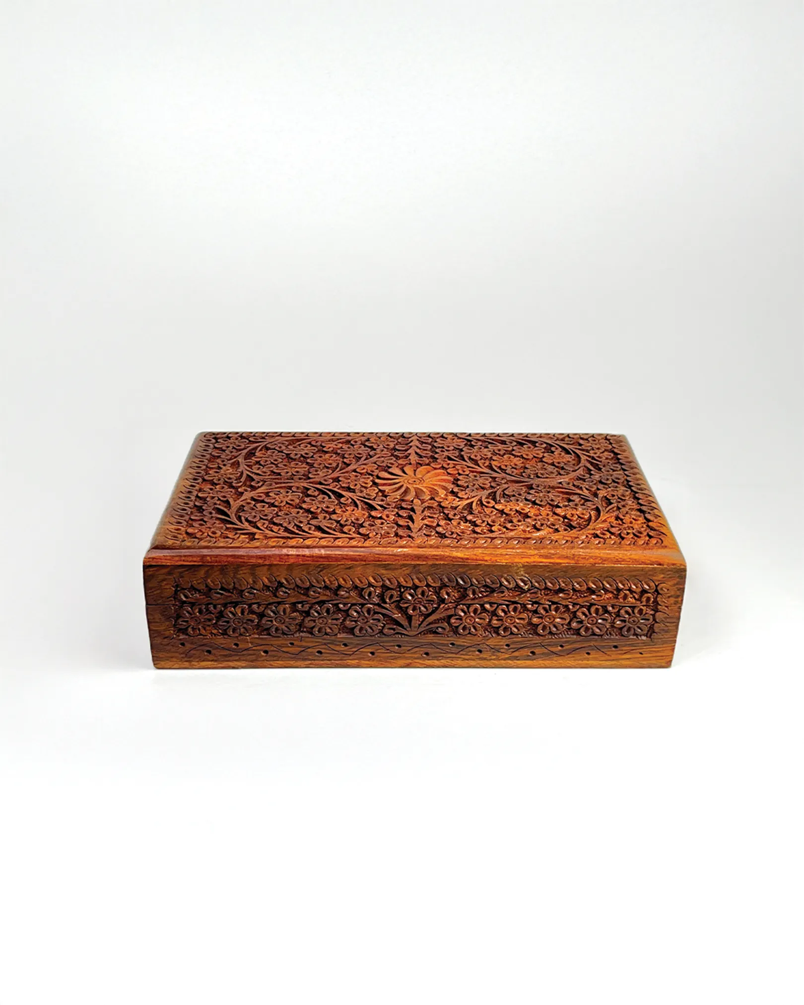 Handcrafted Wooden Carved Box  - Kash Aur Brush